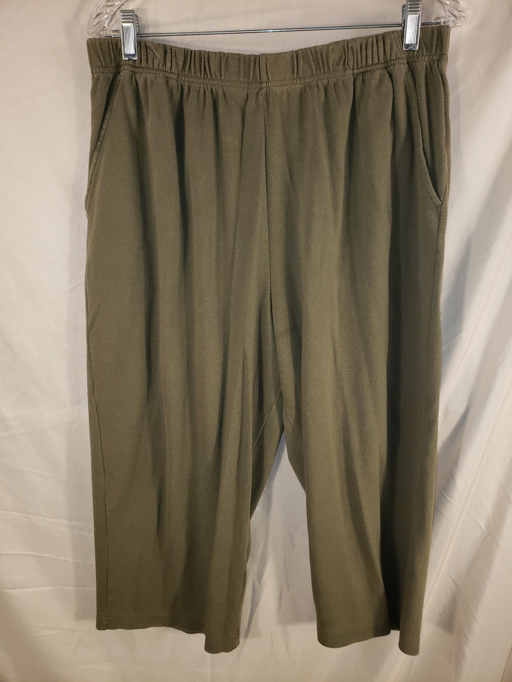Woman Within Olive Green Elastic-Waist Joggers - 1X 22/24